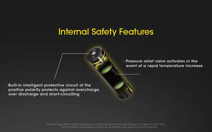 Nitecore 2600mAh USB-C Rechargeable 18650 Button Top Battery