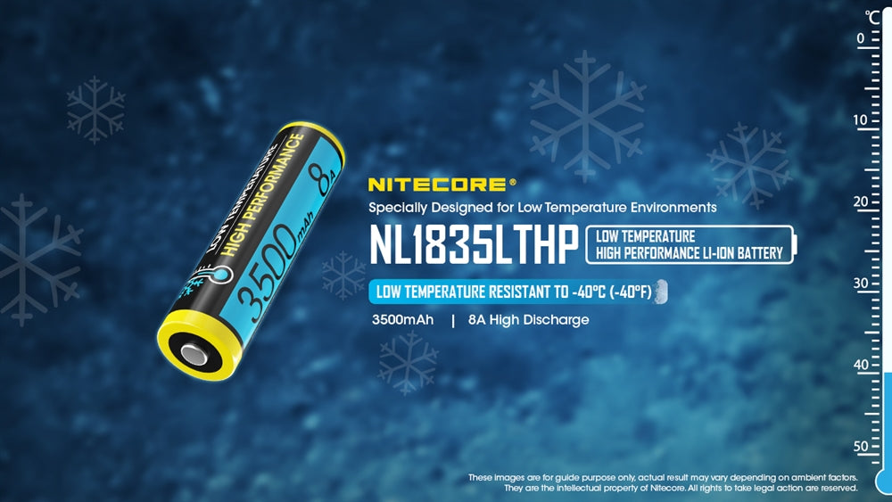 Nitecore 3500mAh Cold Weather -40F 18650 Button Top Battery
