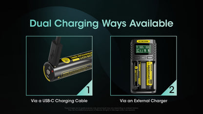 Nitecore 3600mAh USB-C Rechargeable 18650 Button Top Battery