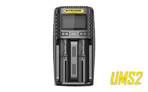 Nitecore UMS2 Dual-Slot USB Fast Battery Charger - 18650 - 21700 - 18500