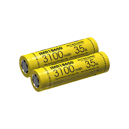 Nitecore 3100mAh 18650 Flat Top Batteries (2 Pack)
